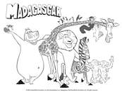 coloriage Madagascar tout le zoo